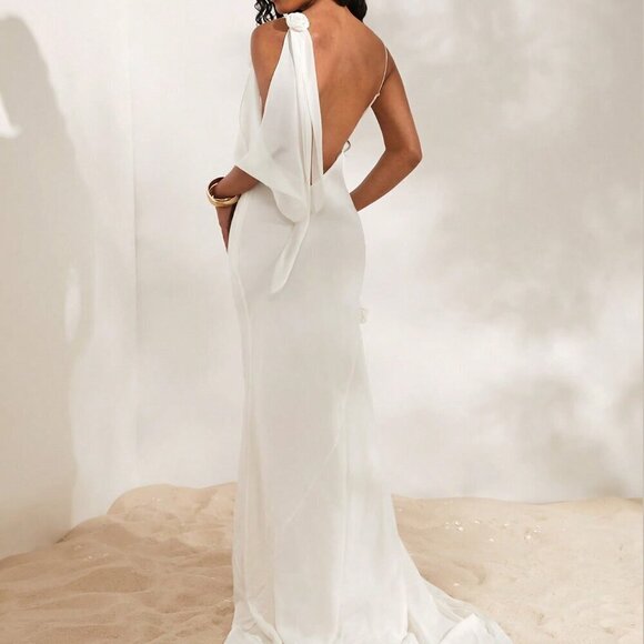 White Preppy Women's Woven Maxi Slip Dress - Picture 7 of 8